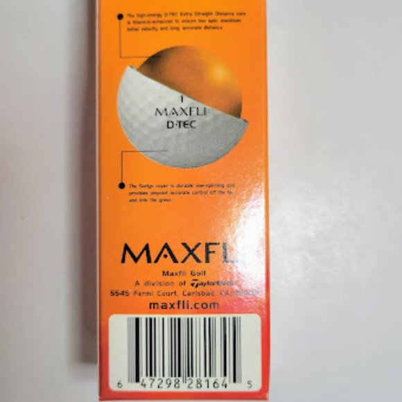 BOX OF 12 BRAND NEW MAXIFLI GOLF BALLS D TEC EXTRA STRAIGHT DISTANCE GOLF BALLS - Picture 4 of 6
